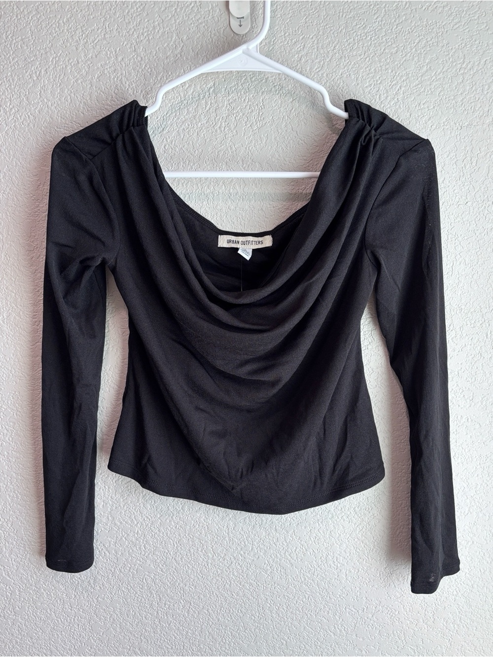 NWT Urban Outfitters Cowl Neck Black Long Sleeve Shirt Top Women’s Size Small